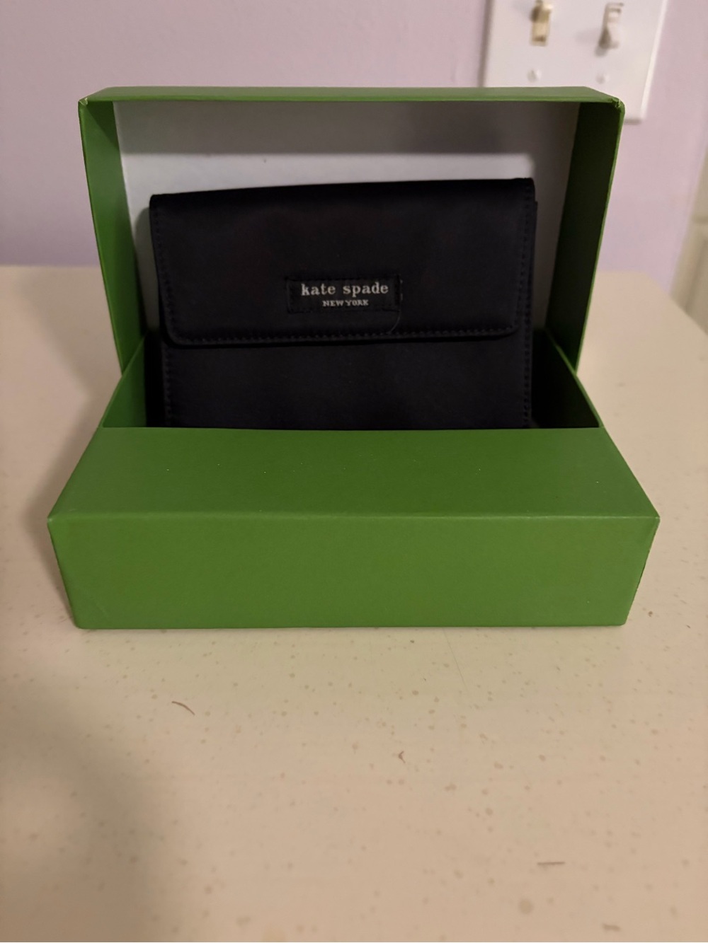 kate spade Black Fold-Over Card Holder Wallet